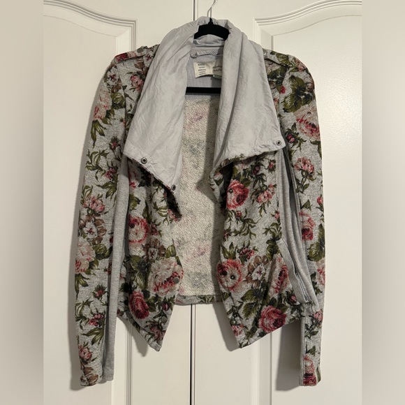 saturday sunday Jackets & Blazers - Saturday Sunday Anthropologie Floral Moto Jacket